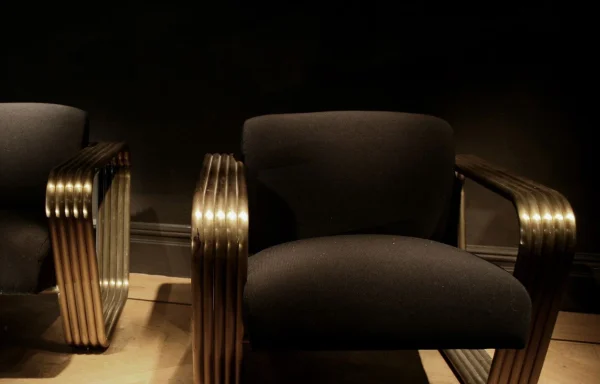 Tubular metal lounge chairs